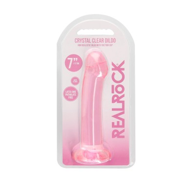 Dildo różowe gładkie z mocną przyssawką 18 cm